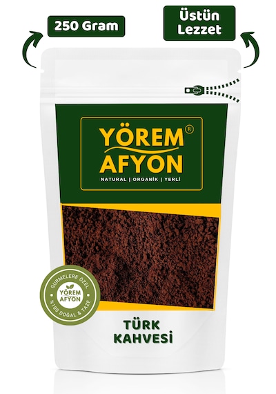 Yörem Afyon Üstün Lezzetli Bol Köpüklü Halis Türk Kahvesi 250gr.