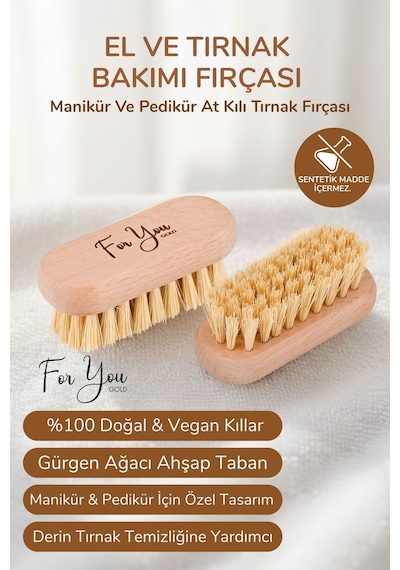 El Ve Tırnak Bakımı Fırçası Manikür Ve Pedikür At Kılı Tırnak Fırçası
