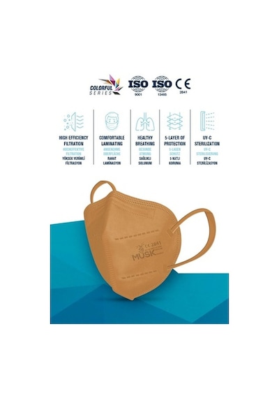 Musk Ffp2 Maske Taba Renk 10 Adet