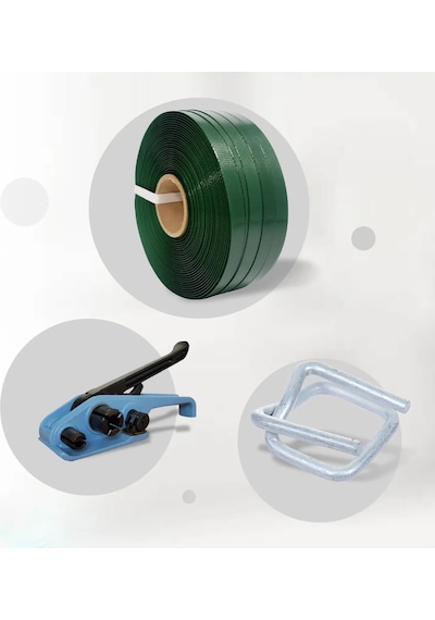 Polyester Set 16x0,70 Yeşil Çember- 16 Mm Bukle Toka-germe Aparat