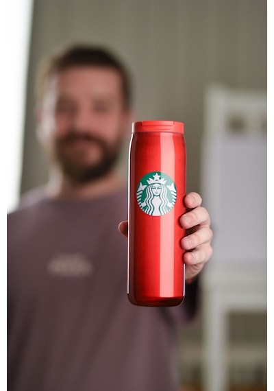Starbucks Kırmızı Parlak Paslanmaz Çelik Termos 473 Ml Kırmızı