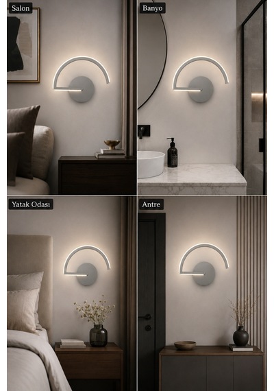 Mori Modern Led Duvar Apliği Günışığı Gri