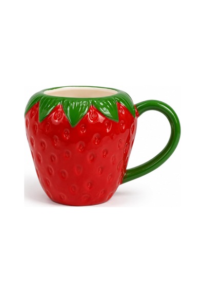 Çilek Tasarım Seramik Kupa Bardak, Büyük Boy Dekoratif Çilek Desenli Mug Kupa, Kahve, Çay Ve Sıcak İçecekler İçin Günlük Kullanıma Uygun Şık Seramik Fincan Beyaz - Çok Renkli Çilek Tasarım Seramik Kupa Bardak, Büyük Boy Dekoratif Çilek Desenli Mug Kupa, Kahve, Çay Ve Sıcak İçecekler İçin Günlük Kullanıma Uygun Şık Seramik Fincan Beyaz - Çok Renkli