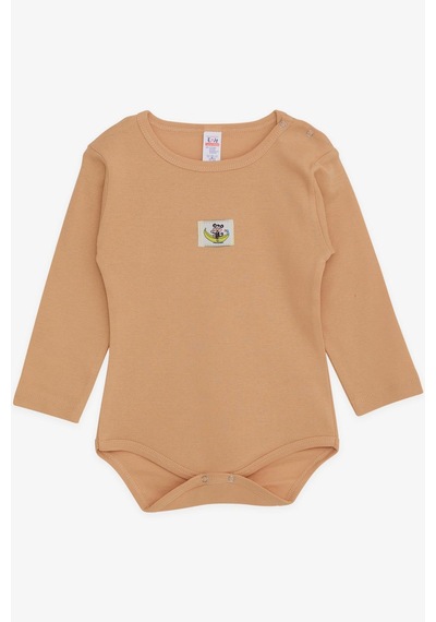 Breeze Erkek Bebek Çıtçıtlı Zıbın Body Maymuncuk Baskılı 9 Ay-3 Yaş, Açık Kahverengi