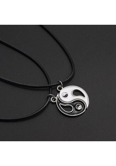 Best Friends Ying Yang İkili Arkadaşlık Sevgili Kolye Siyah - Beyaz