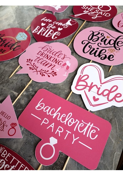 12'li Büyük Boy Bekarlığa Veda Konuşma Balonu Seti Kına Gecesi Bride To Be Bride's Team She Said Yes