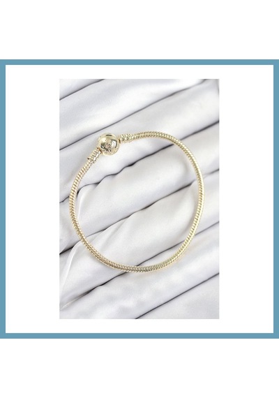 Bezos Pirinç Charm Topcuk Model Gold Renk Kadın Bileklik Mbt06