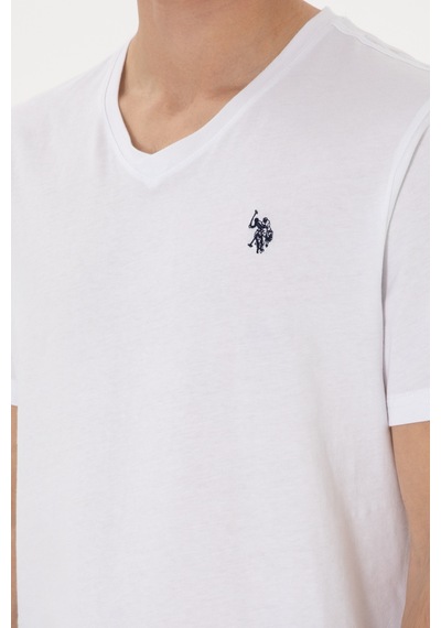 U.S. Polo Assn. Erkek Regular Fit V Yaka Siyah Basic Tişört 50298043-VR013