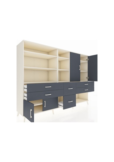 Hyperion Dolap 10 Raflı 6 Çekmeceli 4 Kapaklı 220x44x163 Aytaşı-a Aytaşı-antrasit Hyperion Dolap 10 Raflı 6 Çekmeceli 4 Kapaklı 220x44x163 Aytaşı-a Aytaşı-antrasit