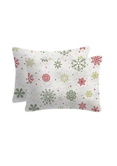 Flanel Pazen Bebek Yastık Kılıfı 35x45 2 Adet Beyaz - Yeşil