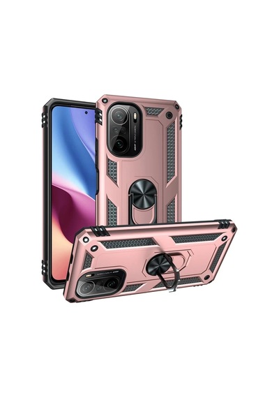 Xiaomi Poco F3 Uyumlu Kılıf Sofya Yüzüklü Silikon Kapak - Rose