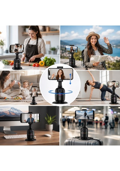 Telefon, Aksiyon Kamera Ve Daha Fazlasıyla Uyumlu 360 Aı Yüz Takipli Akıllı Gimbal