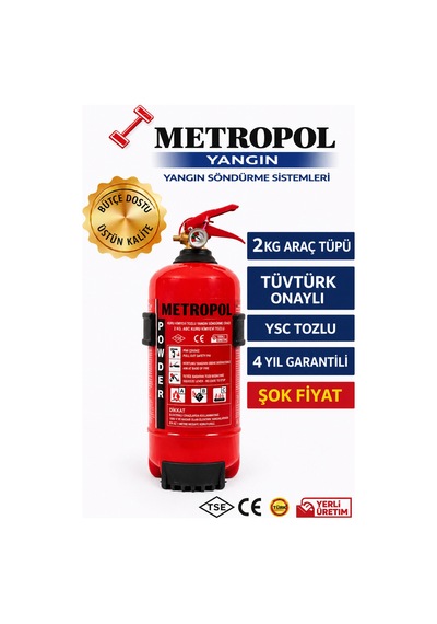 2 Kg Tozlu Yangın Söndürme Cihazı, Yangın Söndürme Tüpü, Yangın Tüpü, Yangın Söndürücü, Yangın - 882335480