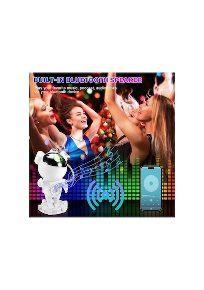 Astronot Starry Projector Galaksi Gece Lambası Yıldız Samanyolu Işıklandırma Bluetooth Hoparlör