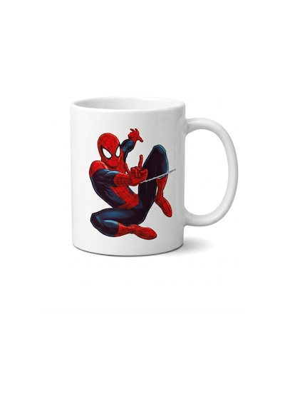 Örümcek Adam Tasarımlı Beyaz Seramik Kupa Bardak - Spider-man Baskılı Hediye Kupa