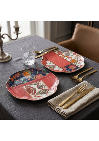 Lucky Art Etro Bone 27 Cm 2li Tabak Seti Lyhd 772 Çok Renkli