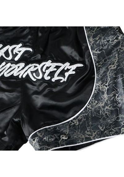 Dragondo Mt3408 Trust Yourself Siyah Muay Thai Kick Boks Şortu Siyah