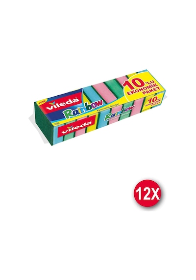 Vileda Rainbow 10'Lu Bulasik Süngeri 12'Li Paket