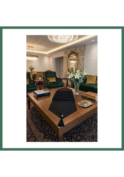En-cag Çizgili Tek Runner, Colber Tek Runner 40x140cm Siyah Bss