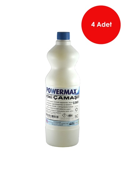 4 Adet Powermax Parfümlü Çamaşır Suyu 1 Litre -pwrmx009