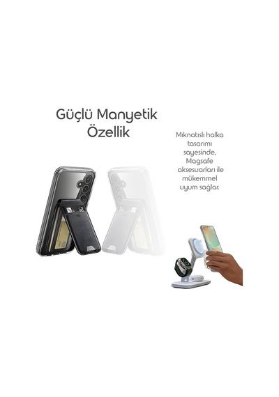 Magsafe İle Uyumlu Şeffaf, Kamera Çıkıntılı Korumalı Darbe Emici Kapak Kablosuz Wireless Şarj Destekli Silikon Telefon Kılıfı Samsung A26