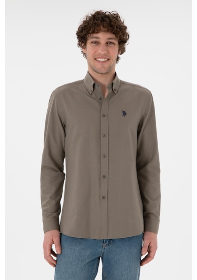 U.s. Polo Assn. Erkek Vizon Gömlek Basic 50306338-vr052 Vizon