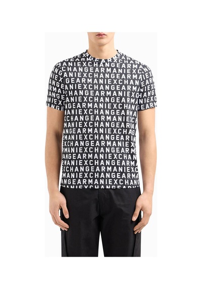 Armani Exchange Armani Baskılı Erkek T-shirt Siyah
