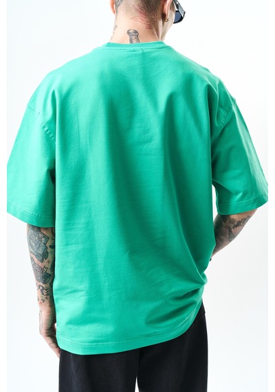 Erkek Respire Yazı Detaylı Oversize T-shirt Vişne