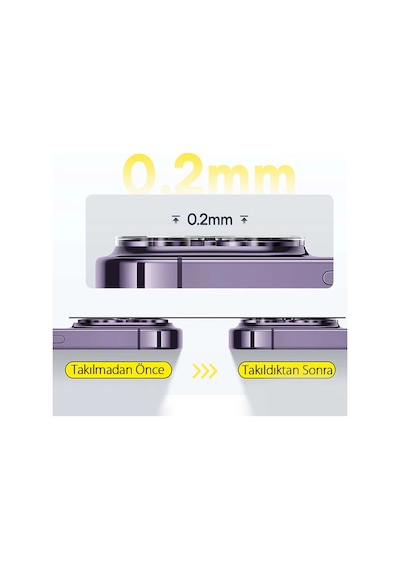 Baseus İphone 15 Pro/15 Pro Max İçin Crystal Serisi Hd Cam Kamera Koruyucu 2 Adet Set- 5775
