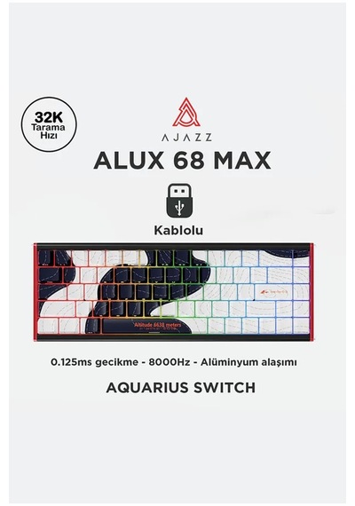 Alux 68 Max He- Kablolu Manyetik Switch Klavye- 8.000 Hz Alüminyum Gövde Argb