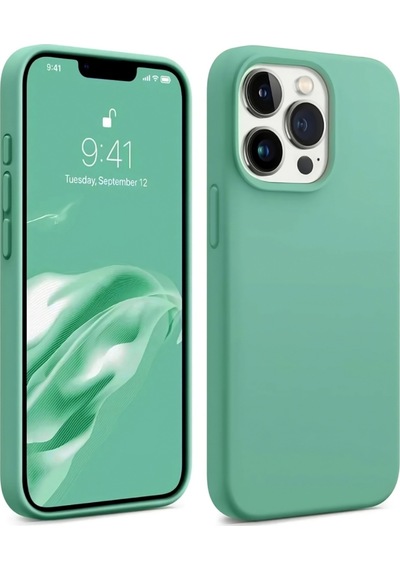 Bix Apple Uyumlu iPhone 14 Pro Max Silikon Kılıf Magsafe Güçlü Koruma Darbe Emici Nane Yeşili