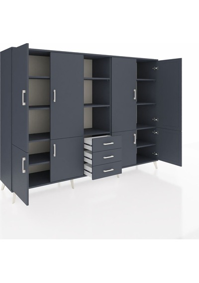 Hyperion Dolap 11 Raflı 3 Çekmeceli 8 Kapaklı 220x44x163 Antrasit Antrasit-antrasit Hyperion Dolap 11 Raflı 3 Çekmeceli 8 Kapaklı 220x44x163 Antrasit Antrasit-antrasit