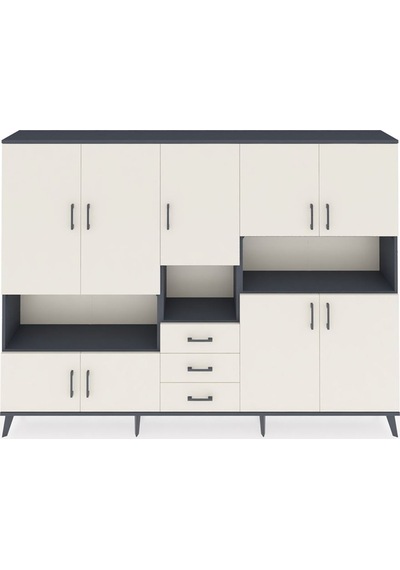 Arges Dolap 13 Raflı 3 Çekmeceli 9 Kapaklı 220x30x163 Antrasit-ay Antrasit-aytaşı Arges Dolap 13 Raflı 3 Çekmeceli 9 Kapaklı 220x30x163 Antrasit-ay Antrasit-aytaşı