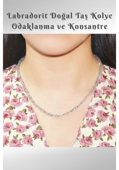 Labradorit Doğal Taş Kolye Odaklanmayı Ve Konsantre 4 Mm Aa Kalite Pembe