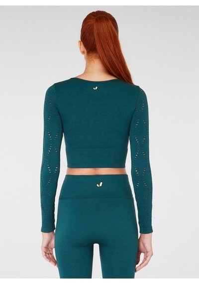 Jerf Naples Uzun Kol Crop Top Econyl Yeşil