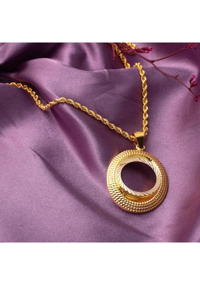 Oval Çerçeve Çeyrek Altınlık Kolye 14SCK16KL