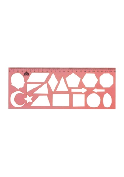 Hatas Geometrik Şablon Cetvel 25cm Genel