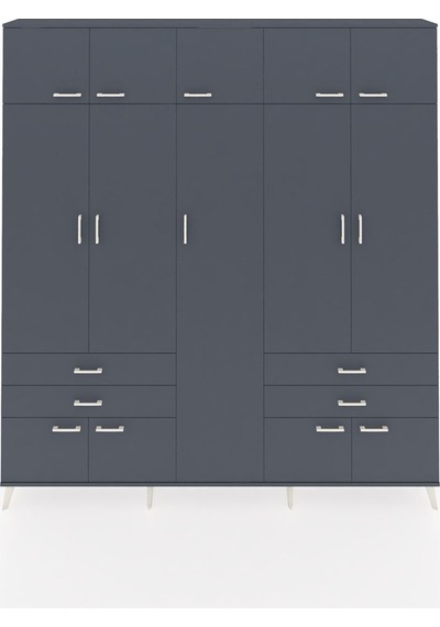 Arges Dolap 12 Raflı 4 Çekmeceli 2 Askılı 220x30x243 Antrasit-antrasit/antrasit Antrasıt/antrasıt Arges Dolap 12 Raflı 4 Çekmeceli 2 Askılı 220x30x243 Antrasit-antrasit/antrasit Antrasıt/antrasıt