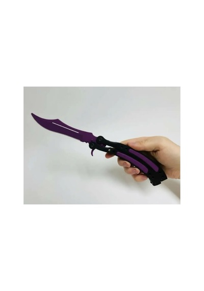 Cs2 Kelebek/butterfly Bıçak Plastik Mor Oyuncak 3d Keskin Değil