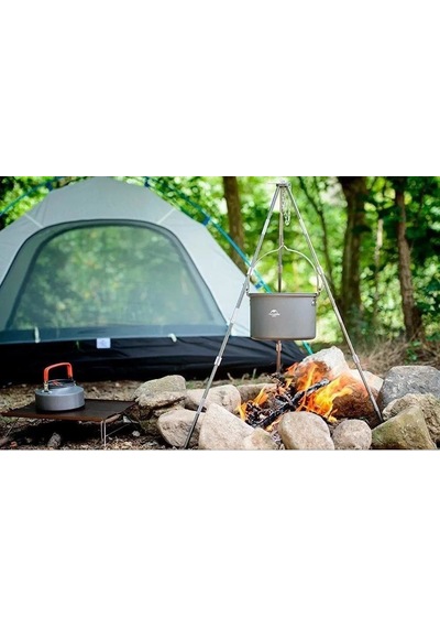 Naturehike Zj01 Teleskopik 3 Ayaklı Tripod Ateş Askısı Gri