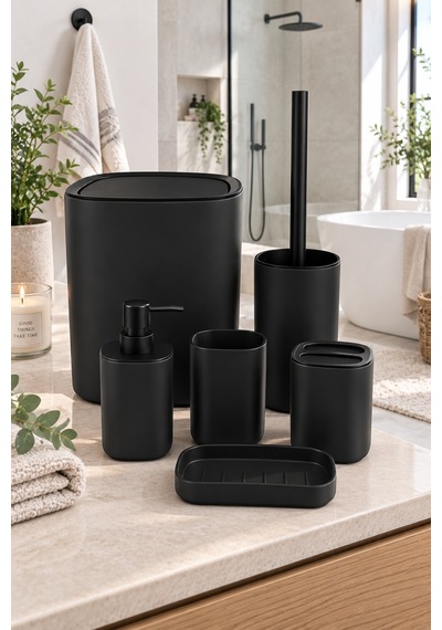 Aura 6 Parça Banyo Seti Siyah