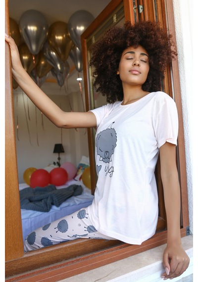 Akbeniz Kadın Kısa Kol Pijama Takım 20410 - S Pudra