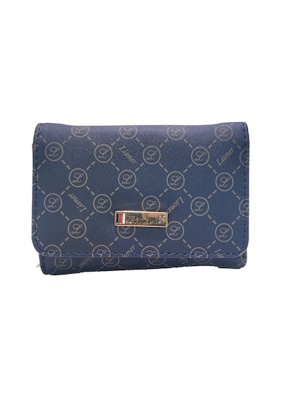 LİONER KAPAKLI PORTFÖY BAYAN CÜZDAN ORTA BOY -SUNİ DERİ  LACİVERT Gümüş
