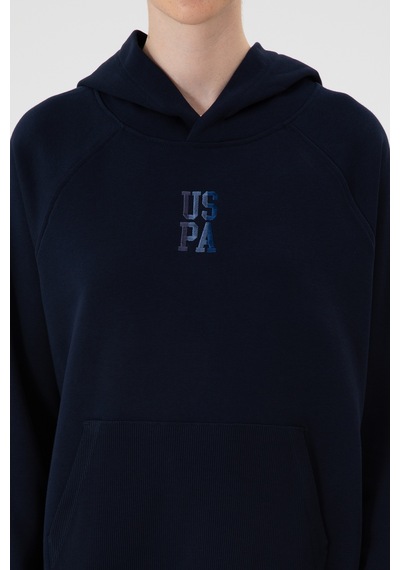 U.S. Polo Assn. Kadın Lacivert Yırtmaçlı Kapüşonlu Sweatshırt 50313611-VR033