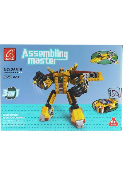 Ausini Assembling Master 3 İn 1 273 Parça Sarı Dönüşen Robot