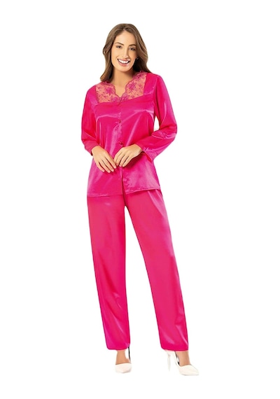 Faal Saten Dantelli Pijama Takım 4610 001
