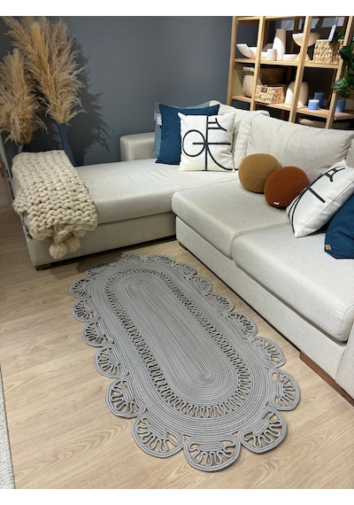 Mavaux Matrix Jüt Kilim, Paspas, Mutfak Halısı, Banyo Paspası, Kilim, Halı, Oturma Odası Halısı Gri