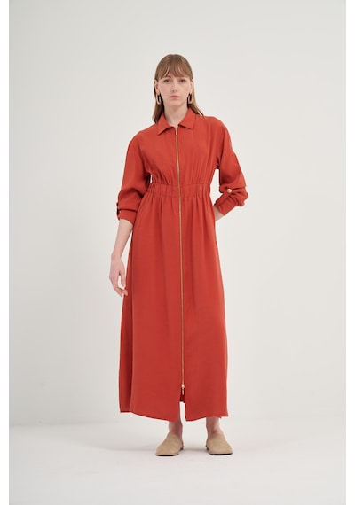 FTZ Women Ftz Modal Elbise Kiremit 31033 Kiremit
