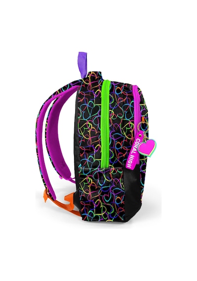 Coral High Kids Çok Renkli Kalp Desenli Üç Bölmeli Okul Sırt Çantası 23670 Çok Renkli