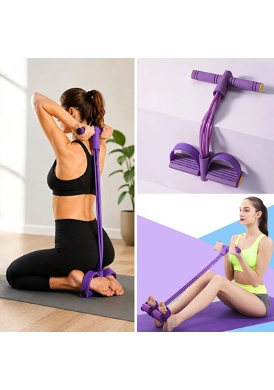6 Lastikli Body Trimmer Karın Kası Çalıştırıcı Elastik Egzersiz Yayı Ve Jimnastik Aleti Çok Renkli